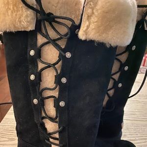 Black suede UGG boots - size 8 - never worn!